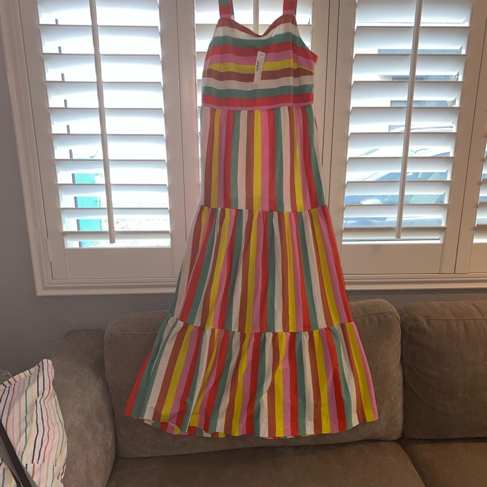 J. Crew Colorful Striped Maxi Dress NWT - has pockets!! - Picture 3 of 8